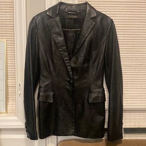 Michaa Black Soft Leather Jacket. Womens XS.